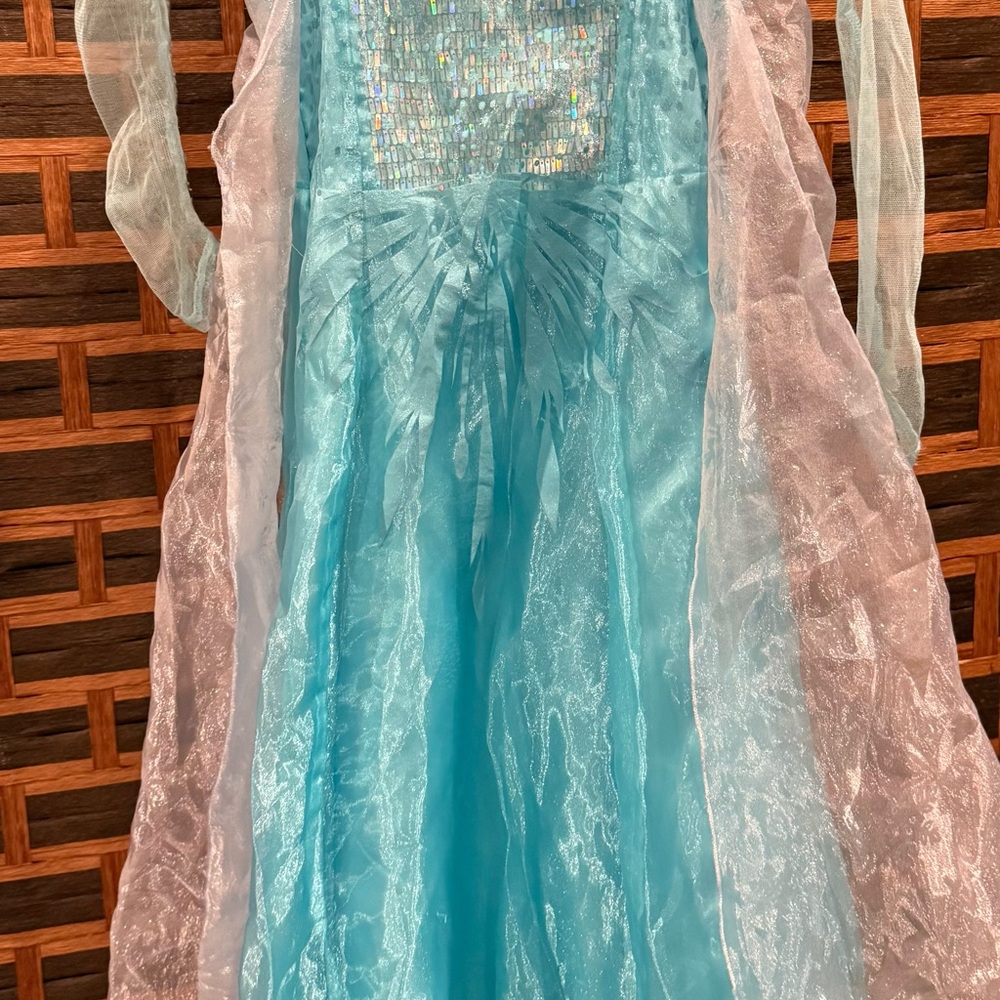 Authentic Disney Princess Dress Frozen Elsa Ice Queen Costume kids 7/8